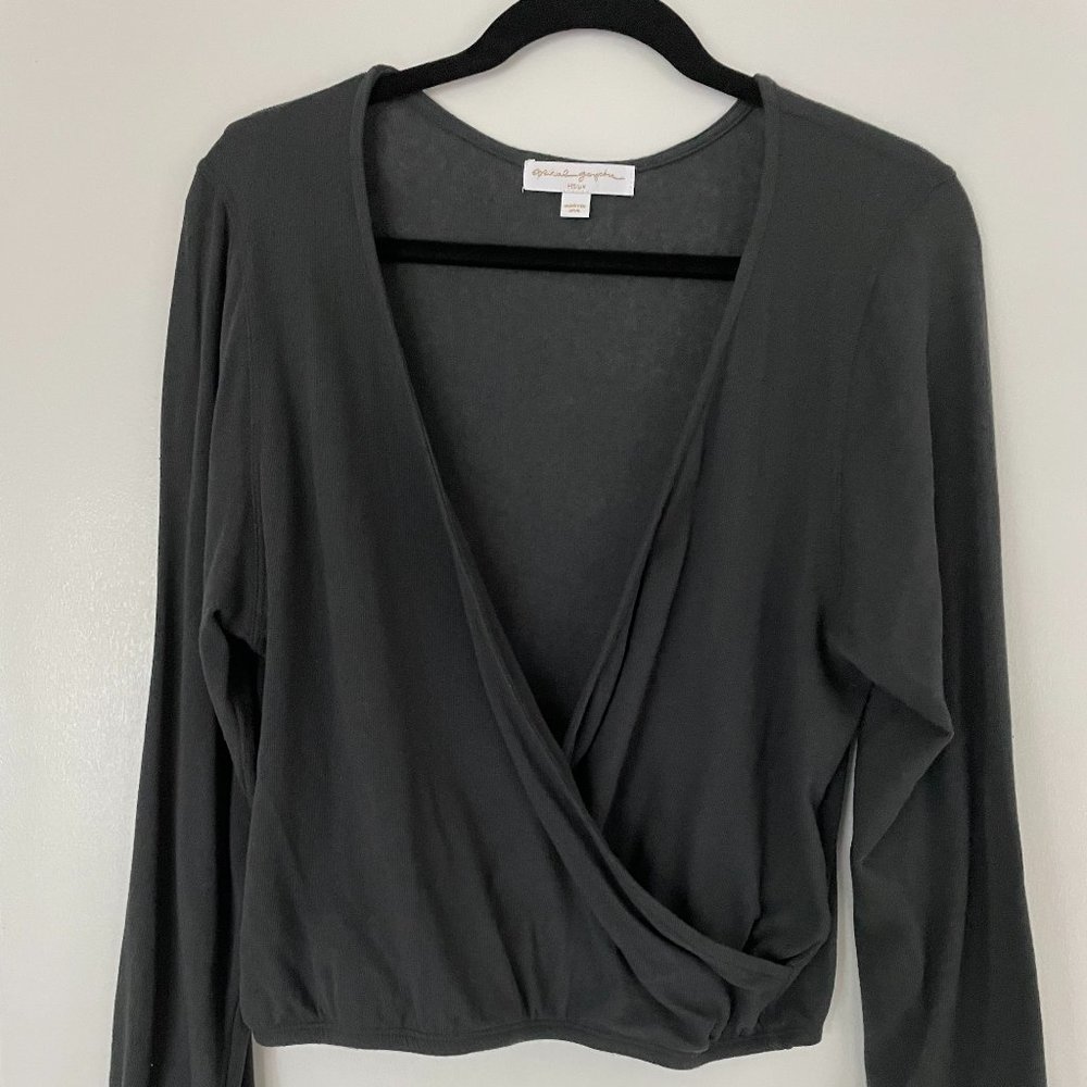 Spiritual Gangster Cropped Peasant Top.